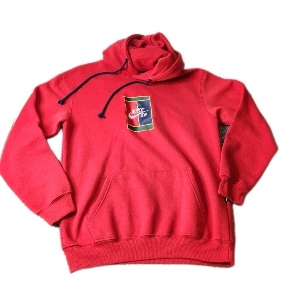 Mens Nike Gym Athletic SB Graphic Hoodie Hooded‎ Sweatshirt Pullover Top Red
